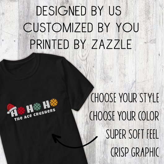 Team Pickleball Ho Ho Ho Kerstmis T-shirt