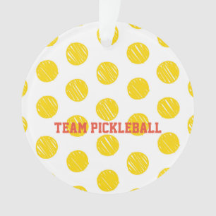 TEAM PICKLEBALL Modern Sports Fun Balls Ornament