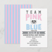 Team PINK of BLUE Gender onthullen Baby shower Kaart (Voorkant / Achterkant)