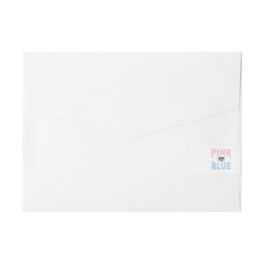 Team PINK of BLUE Gender onthullen Baby shower Omwikkelbaar Adreslabel (Achterkant)