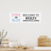 Team PINK of BLUE Gender onthullen Baby shower Poster (Keuken)