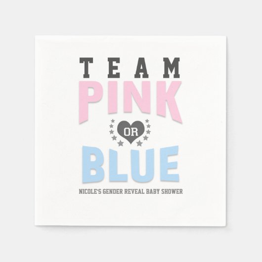 Team PINK of BLUE Gender onthullen Baby shower Servetten (Voorkant)