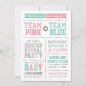 Team Pink of Team Blue Baby Geslacht onthullen Kaart (Voorkant)