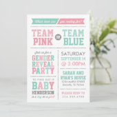 Team Pink of Team Blue Baby Geslacht onthullen Kaart (Staand voorkant)