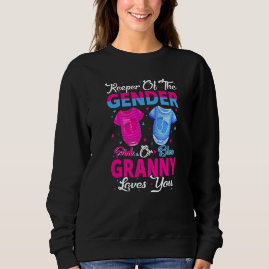 Team Pink Or Blue Keeper Of The Gender Granny Love Trui (Voorkant)