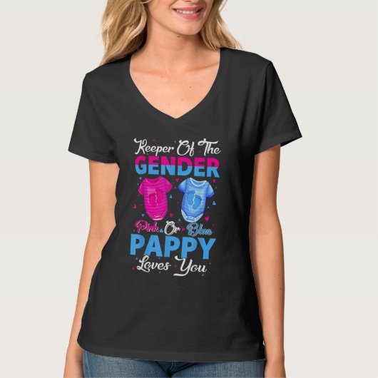 Team Pink Or Blue Keeper Of The Gender Pappy Loves T-shirt (Voorkant)