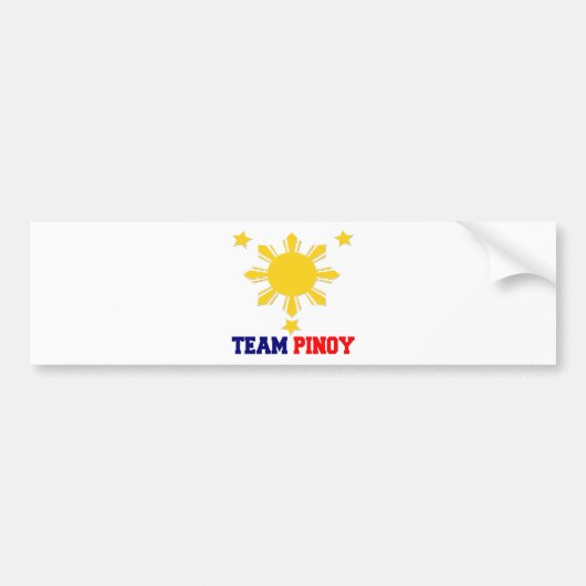 Team Pinoy 3 sterren en een zon Bumpersticker (Voorkant)