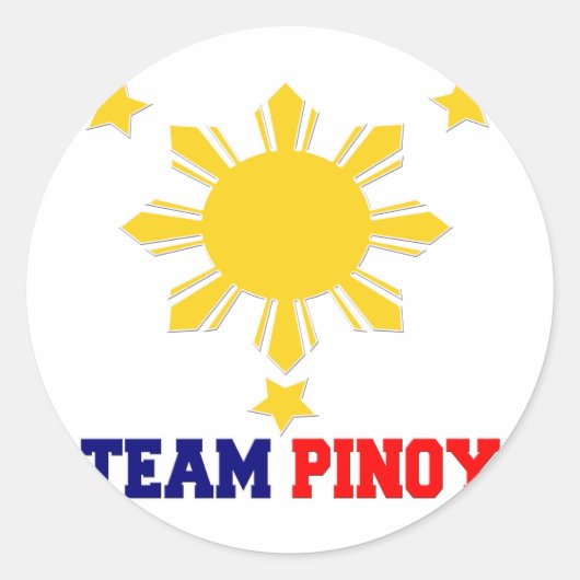 Team Pinoy 3 sterren en een zon Ronde Sticker (Voorkant)