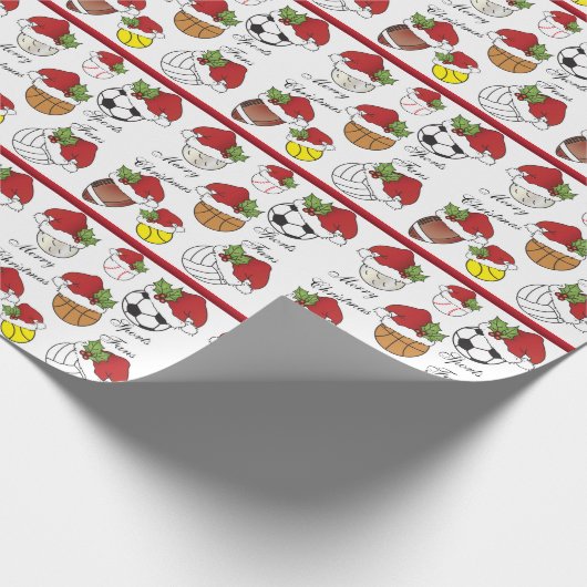 Team Player Sport Balls | Kerstmis Cadeaupapier (Hoek)