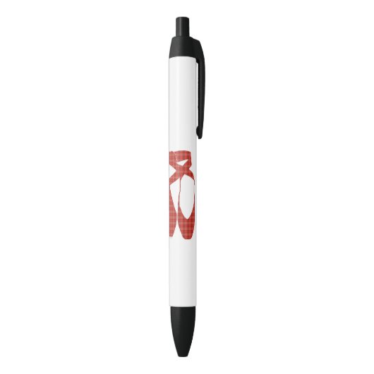 Team Pointe Ballet Red Tartan Zwarte Inkt Pen (Achterkant (Verticaal))