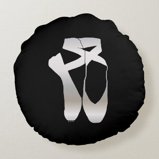 Team Pointe Ballet Silhouette Rond Kussen (Achterkant)