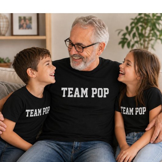 Team Pop Varsity Grappige Vaderdag Cadeau T-shirt