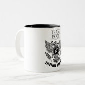 Team Pope Lifetime-lid Tweekleurige Koffiemok (Voorkant links)