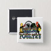 Team Poultry Vierkante Button 5,1 Cm (Voorkant /achterkant)