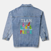 Team pre-k Cute Crayons Kinder jongens meisjes ter Denim Jacket (Achterkant)