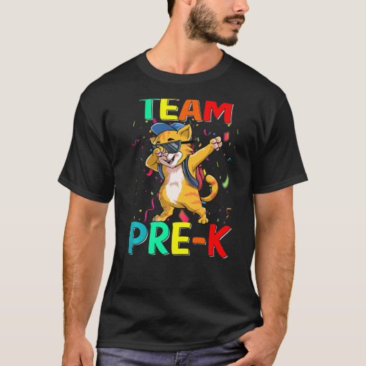 Team Pre K Kat Terug naar School T-shirt (Voorkant)