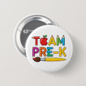 Team Pre-K Kleurrijke School Ronde Button 5,7 Cm (Voorkant /achterkant)
