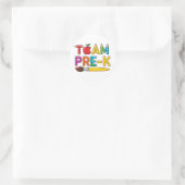 Team Pre-K Kleurrijke School Ronde Sticker (Tas)