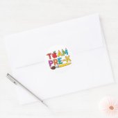 Team Pre-K Kleurrijke School Ronde Sticker (Envelop)