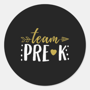 Team Pre-k Peuterleraar Student Pijl Ronde Sticker