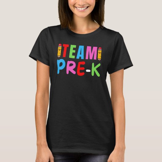 Team Pre K Squad Pre K Teacher Student Team Terug T-shirt (Voorkant)