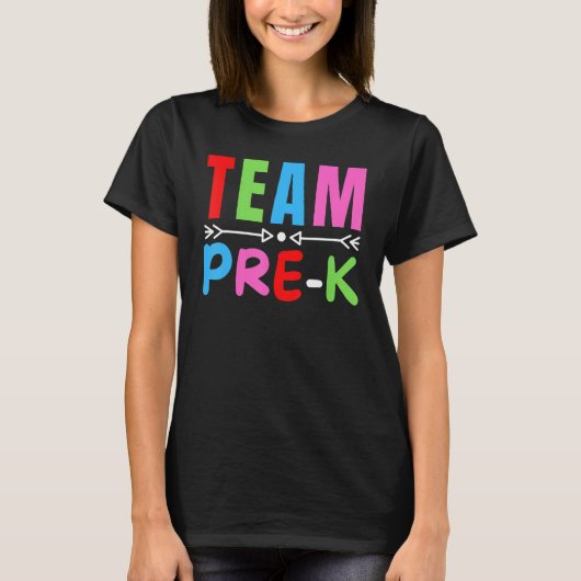Team Pre K Squad Pre K Teacher Student Team Terug T-shirt (Voorkant)