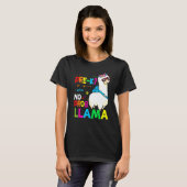 Team Pre K Teacher Rainbow No Prob Llama 100th Day T-shirt (Voorkant volledig)