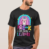 Team Pre k Teacher Rainbow No Prob Llama 100th Day T-shirt (Voorkant)