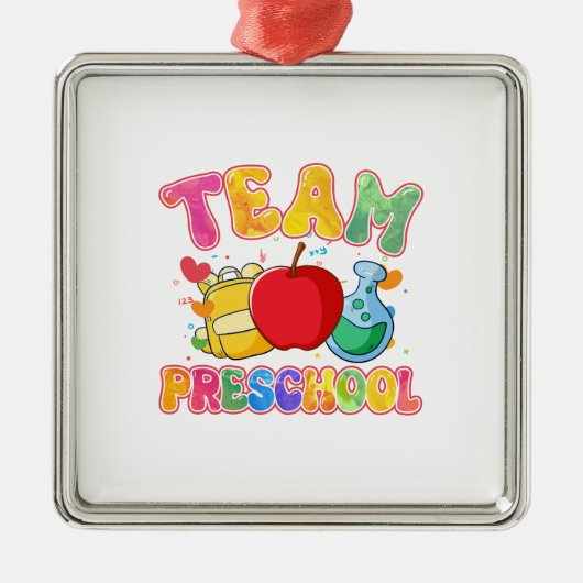 Team Preschool Metalen Ornament (Voorkant)