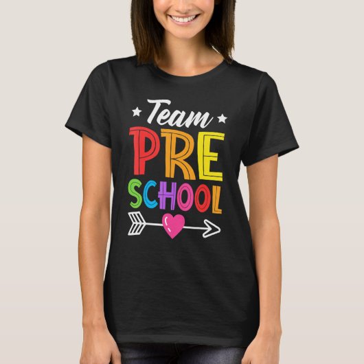 Team Preschool Teacher Student Kid Back To School  T-shirt (Voorkant)
