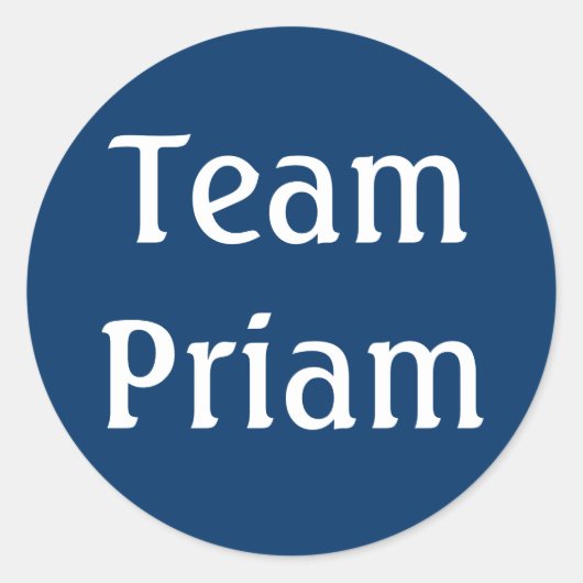 Team Priam Greek Mythology Ronde Sticker (Voorkant)