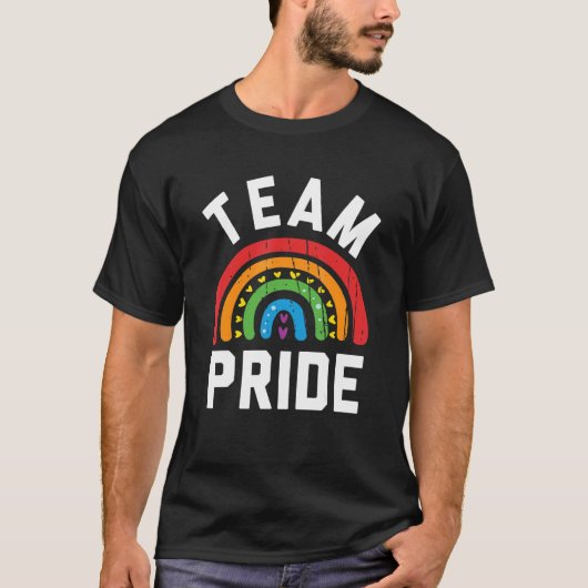 Team Pride Lgbt Gay Pride Rainbow T-shirt Team (Voorkant)