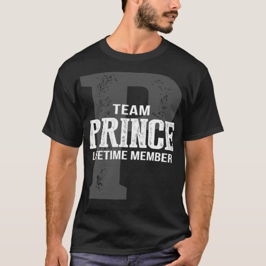Team PRINCE-lid voor het leven T-shirt (Voorkant)