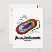 Team prokaryote (bacteriën) briefkaart (Voorkant / Achterkant)