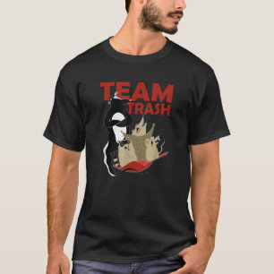 Team Prullenbak Raccoon Opossum Grappige Dieren Ga T-shirt