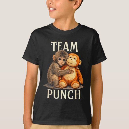 Team puch cute aap en beer ontwerp t-shirt (Voorkant)
