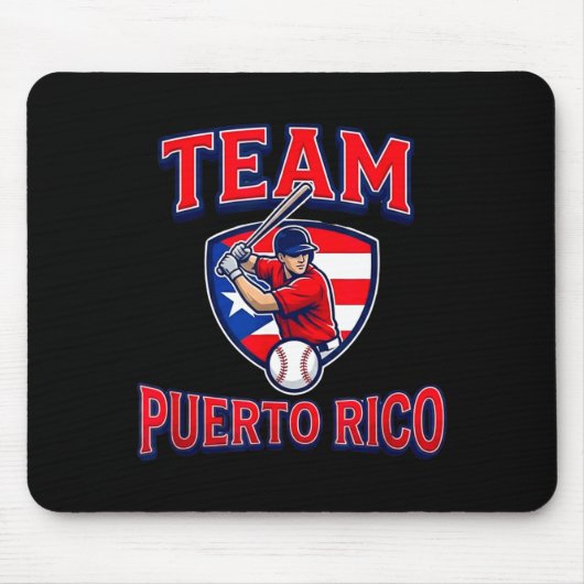 Team Puerto Rico Baseball Flag Patriotic Muismat (Voorkant)