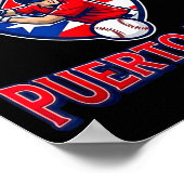 Team Puerto Rico Baseball Flag Patriotic  Poster (Hoek)