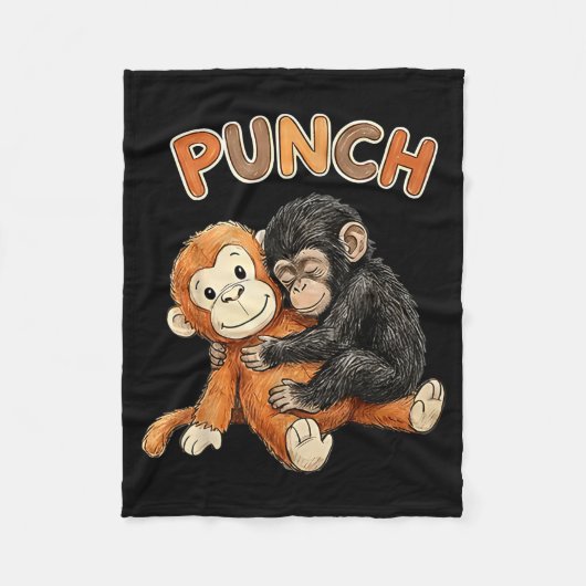 Team punch - baby aap punch  fleece deken (Voorkant)
