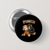 Team punch - baby aap punch ronde button 5,7 cm (Voorkant /achterkant)