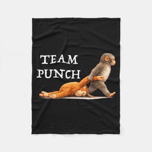Team Punch Baby Monkey Fleece Deken (Voorkant)