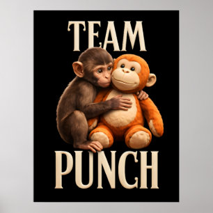Team Punch Baby Monkey Punch Plezier Gevecht Poster