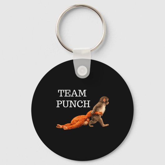 Team punch baby monkey punch trend meme afbeelding sleutelhanger (Voorkant)