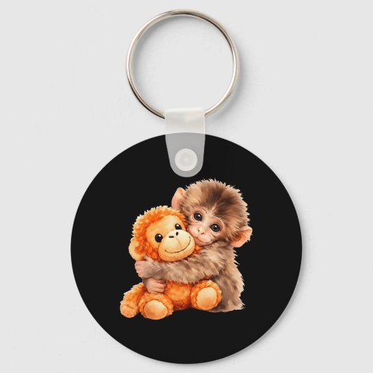 Team Punch Baby Monkey Punch Trend Meme Grafisch Sleutelhanger (Voorkant)