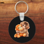 Team Punch Baby Monkey Punch Trend Meme Grafisch Sleutelhanger (Voorkant)
