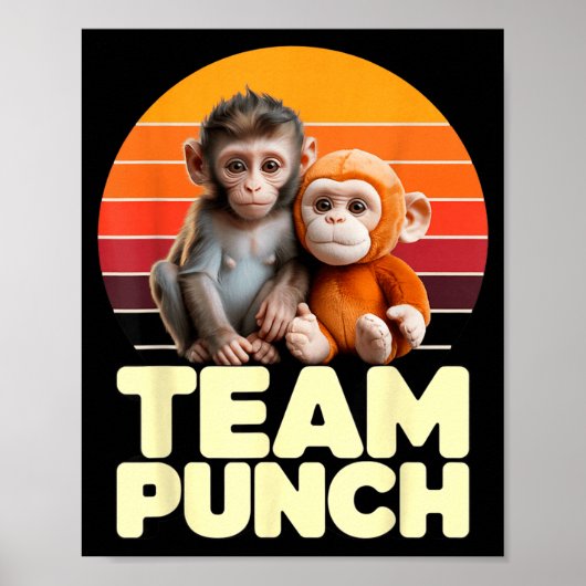 Team Punch Baby Monkey Sunset Duo Poster (Voorkant)