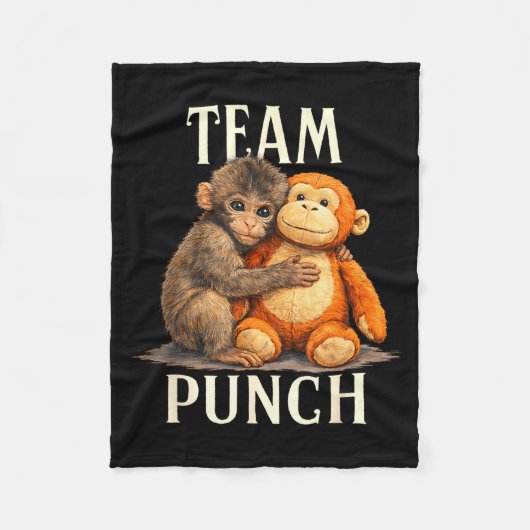 Team punch cute monkey and bear design fleece deken (Voorkant)