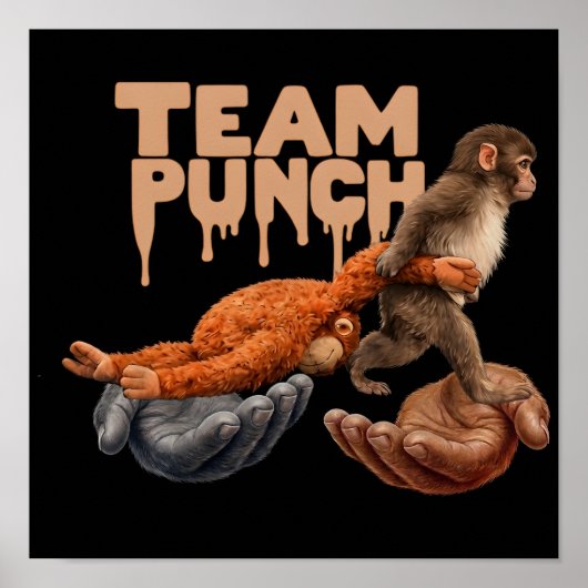 Team Punch Dripping Japanese Monkey Poster (Voorkant)