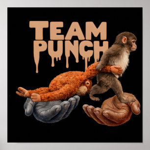 Team Punch Druppende Japanse Aap Poster