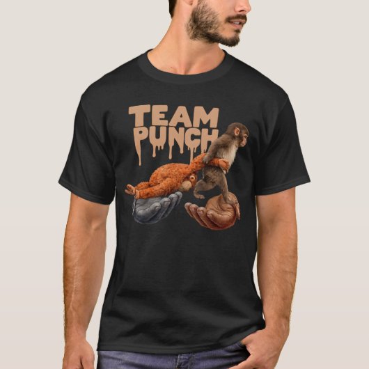 Team Punch Druppende Japanse Aap T-shirt (Voorkant)